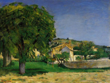 Репродукция картины "chestnut trees and farmstead of jas de bouffin" художника "сезанн поль"