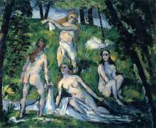 Репродукция картины "four bathers" художника "сезанн поль"