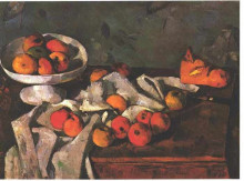 Копия картины "still life with a fruit dish and apples" художника "сезанн поль"
