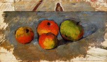 Репродукция картины "four apples" художника "сезанн поль"