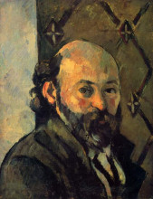 Картина "self-portrait in front of olive wallpaper" художника "сезанн поль"
