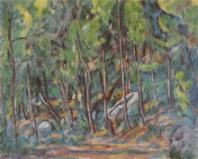 Копия картины "in the forest of fontainbleau" художника "сезанн поль"