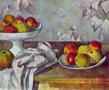 Репродукция картины "still life with apples and fruit bowl" художника "сезанн поль"