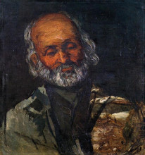 Репродукция картины "head of an old man" художника "сезанн поль"