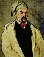Репродукция картины "portrait of a man in a blue cap, or uncle dominique" художника "сезанн поль"