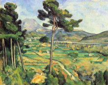 Копия картины "landscape with viaduct: montagne sainte-victoire" художника "сезанн поль"