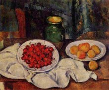 Копия картины "still life with a plate of cherries" художника "сезанн поль"