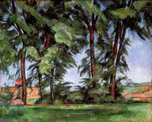 Копия картины "tall trees at the jas de bouffan" художника "сезанн поль"