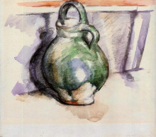 Репродукция картины "the green pitcher" художника "сезанн поль"