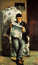 Копия картины "the artist&#39;s father reading his newspaper" художника "сезанн поль"
