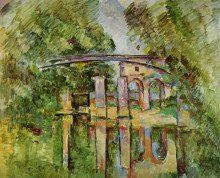Репродукция картины "the aqueduct and lock" художника "сезанн поль"