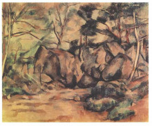 Копия картины "woodland with boulders" художника "сезанн поль"