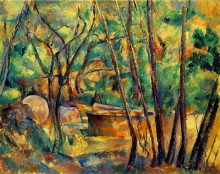Копия картины "millstone and cistern under trees" художника "сезанн поль"