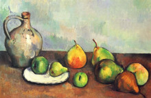 Репродукция картины "still life, pitcher and fruit" художника "сезанн поль"