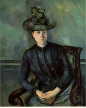 Картина "woman in a green hat (madame cezanne)" художника "сезанн поль"