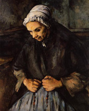 Репродукция картины "old woman with a rosary" художника "сезанн поль"