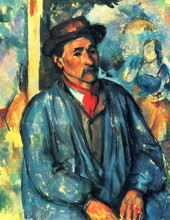 Репродукция картины "peasant in a blue smock" художника "сезанн поль"