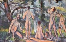 Репродукция картины "study of bathers" художника "сезанн поль"