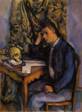 Копия картины "young man and skull" художника "сезанн поль"