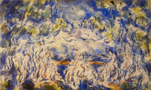 Картина "bathers. mont sainte-victoire in the background" художника "сезанн поль"