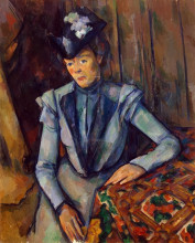 Копия картины "woman in blue. madame cezanne" художника "сезанн поль"