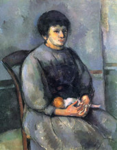 Репродукция картины "young girl with a doll" художника "сезанн поль"