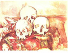 Копия картины "still life with three skulls" художника "сезанн поль"