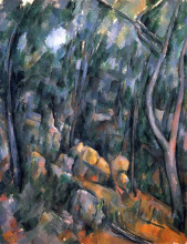 Картина "forest near the rocky caves above the chateau noir" художника "сезанн поль"