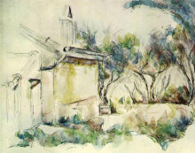 Репродукция картины "jourdan&#39;s cottage" художника "сезанн поль"