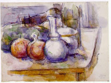Картина "still life with carafe, sugar bowl, bottle, pommegranates and watermelon" художника "сезанн поль"