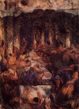 Репродукция картины "the feast" художника "сезанн поль"