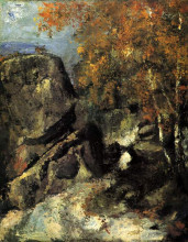 Репродукция картины "rock in the forest of fontainbleau" художника "сезанн поль"