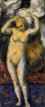 Репродукция картины "standing bather, drying her hair" художника "сезанн поль"