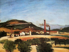 Картина "factories near mont de cengle" художника "сезанн поль"