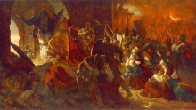 Копия картины "zrinyi&#39;s charge from the fortress of szigetv&#225;r" художника "секей берталан"