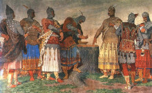 Репродукция картины "contract sealed with blood (blood oath)" художника "секей берталан"