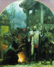 Репродукция картины "prince alexander nevsky in gold horde" художника "семирадский генрих"