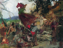 Репродукция картины "the funeral of ruz in bulgar" художника "семирадский генрих"