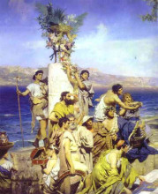 Копия картины "phryne on the poseidon&#39;s celebration in eleusis (detail)" художника "семирадский генрих"