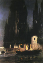 Картина "departure from an island at night" художника "семирадский генрих"