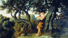 Копия картины "a shepherd playing flute" художника "семирадский генрих"