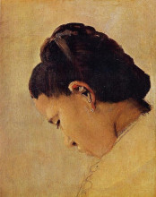Репродукция картины "голова девушки" художника "сёра жорж"