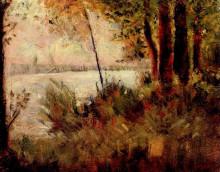 Картина "трава на берегу реки" художника "сёра жорж"