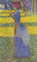 Копия картины "женщина с зонтиком" художника "сёра жорж"