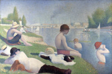 Картина "bathers at asni&#232;res" художника "сёра жорж"