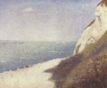Картина "пляж в бас-бутен, онфлёр" художника "сёра жорж"
