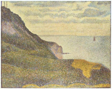 Копия картины "порт-ан-бессен, маяк и скалы" художника "сёра жорж"