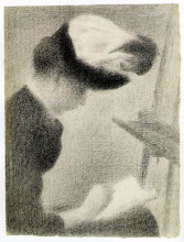 Репродукция картины "женщина, сидящая у станка" художника "сёра жорж"