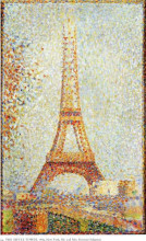 Репродукция картины "эйфелева башня" художника "сёра жорж"