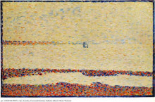 Репродукция картины "пляж в гравлин" художника "сёра жорж"